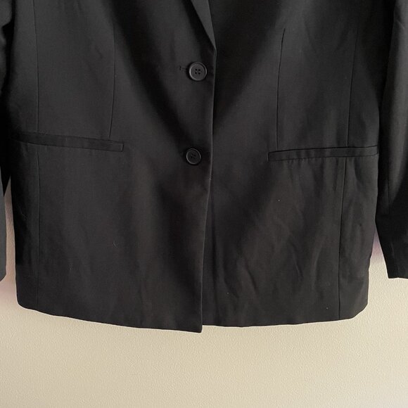 H&M Divided Women S Black Twill Career Oversized Single Breasted Blazer NWT - Picture 3 of 11